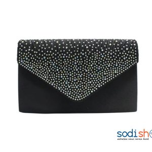 Pochette Sac à Main à Strass Couleur Noire EB0001