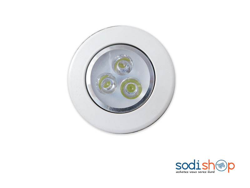 Ampoule Encastrable Spot Panel Equipée de 3 LED - Couleur Blanc KKS0093