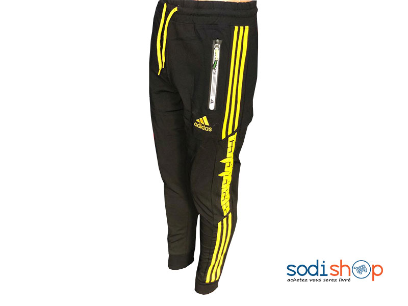 Jogging Adidas Vêtement de Sport - Couleur Noir Jaune BK0096