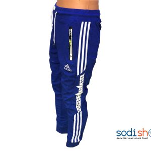 Pantalon Jogging Adidas Stylé et Confortable - Couleur Bleu Blanc BK0096