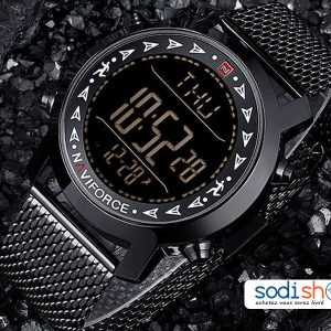 NAVIFORCE 9130 Montre à Cadran Numérique Bracelet en Acier Inoxydable Style Luxueux- Pour Homme SODI00