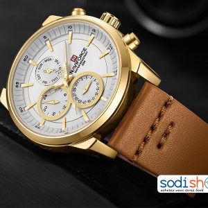 Montre Pour Homme NAVIFORCE 9148 Cadran Analogique Haute Qualité - Couleur Marron-Clair et Or SODI00