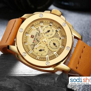 Montre Originale NAVIFORCE 9116 Design Spécial Haute Qualité avec Indicateur de Date - Couleur Jaune Or SODI00