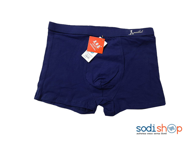 Boxer Pour Homme Caleçon Elastique Tissu en Coton – Couleur Bleu SODI00