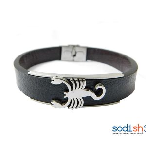 Bracelet en Cuir Synthétique Noire Pour Homme et Femme Sodi00