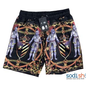 Short à Taille Elastiquée Joli Motif - Couleur Noir-Jaune BK0096