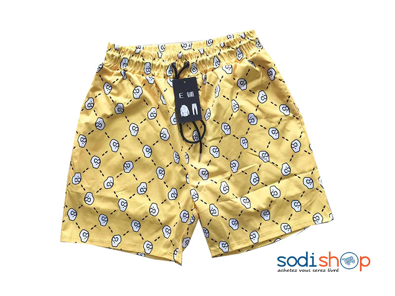 Short à Taille Elastiquée Haute Qualité - Couleur Jaune BK0096