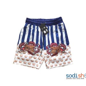 Short à Motif Taille Elastiquée avec Cordon de Serrage BK0096