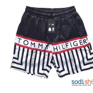 Short Tommy Hilfiger Taille Elastiquée Haute Qualité - Couleur Noir Blanc BK0096