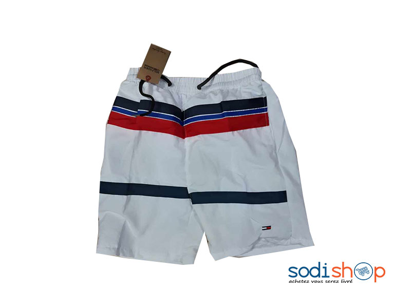 Short Tommy Hilfiger Taille Elastiquée avec Cordon de Serrage - Couleur Blanc BK0096