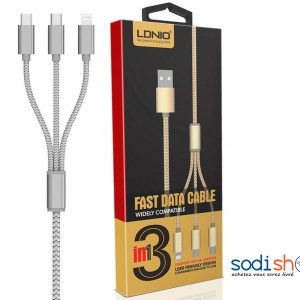 Câble USB LDNIO 3en1 LC85 - Chargeur iPhone Samsung Haute Qualité SODI00