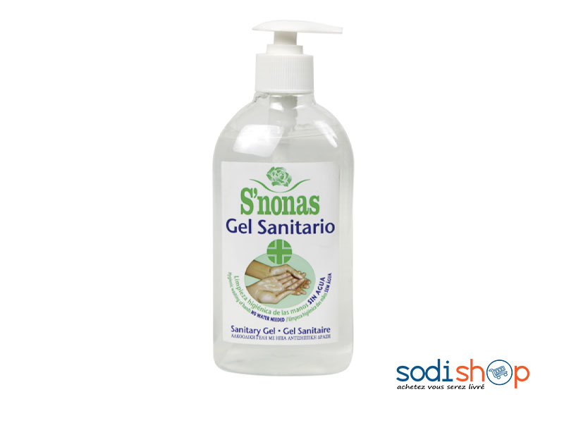 Gel Désinfectant Pour Les Mains S'nonas 500mL Antiseptique et Hydroalcoolique AM0099