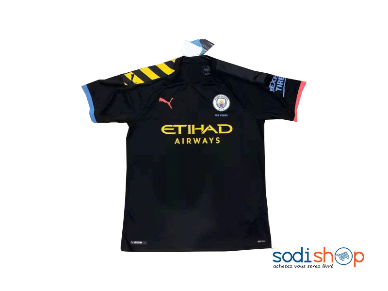 Maillot Officiel de Manchester City - Couleur Noir Tenue Extérieure 2019-2020 BK0096