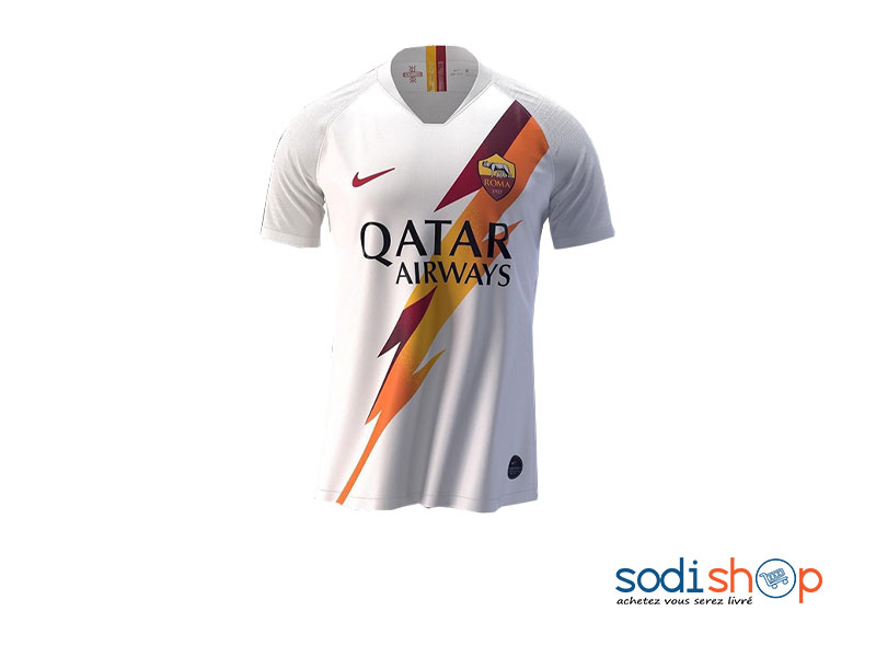Maillot Officiel de l’AS Roma - Couleur Blanc Tenue Extérieure 2019-2020 BK0096