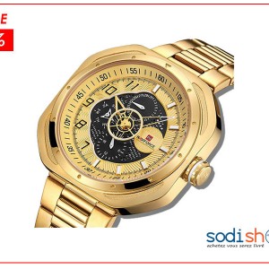 NAVIFORCE NF9141 Montre Originale Conception Luxueuse Cadran Analogique - Couleur Or SODI00