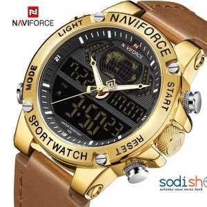 Montre de Luxe Naviforce NF9164 Haute Qualité Double Fonction Analogique et Numérique Bracelet en Cuir - Pour Homme SODI00