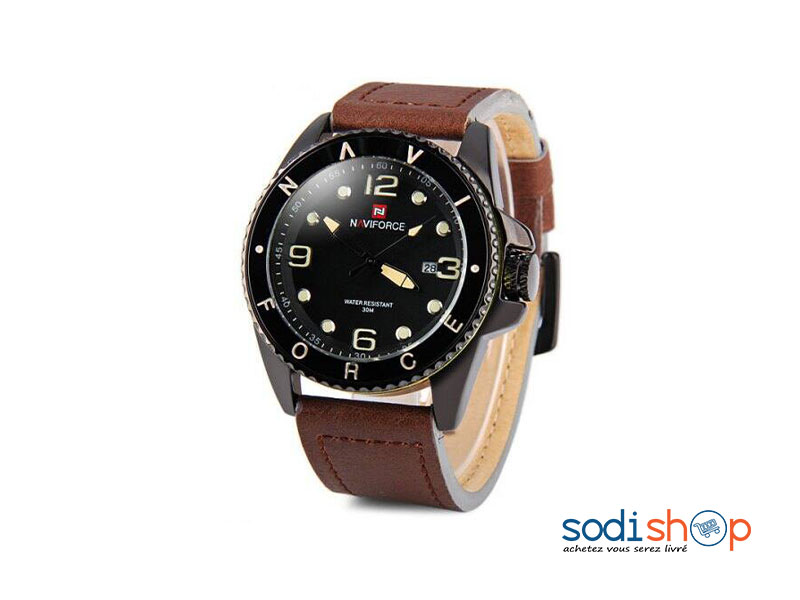 NAVIFORCE NF9033 Montre à Cadran Analogique Bracelet en Cuir Style Luxueux - Pour Homme SODI00