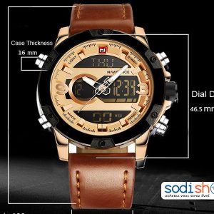Montre NAVIFORCE NF9097 Haute Qualité Bracelet en Cuir Cadran à Double Fonction - Pour Homme DIA00169