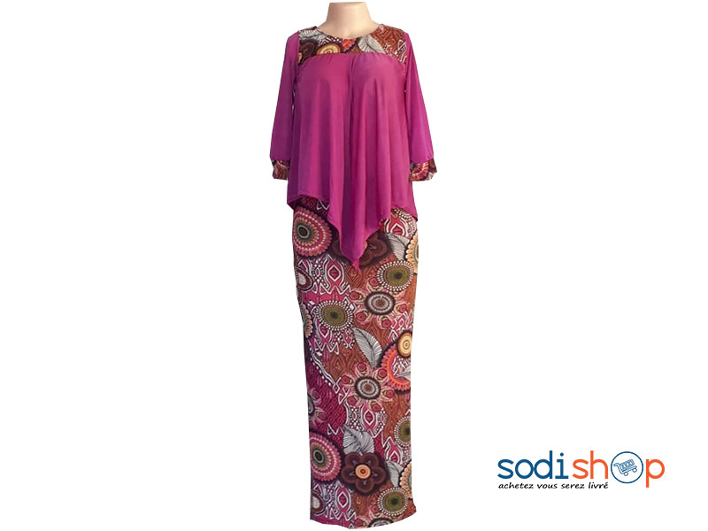 Robe Moulante avec Gilet à Imprimer Floral MM0097