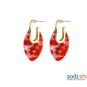 Boucles d’Oreilles Pour Femme Couleur Rouge Forme Spéciale EB001