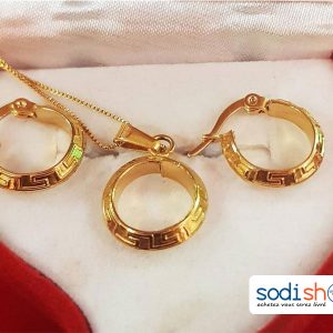 Collier Pendentif + Boucles d’Oreilles Plaqué Or EB001