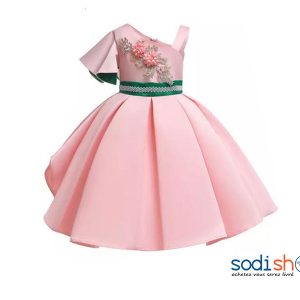 Robe Evasée Motif Floral Classe et Confortable - Couleur Rose Pour Fille EB001