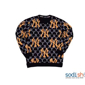 Pull en Coton Motif New York Manches Longues - Couleur Noir Orange BJ00100