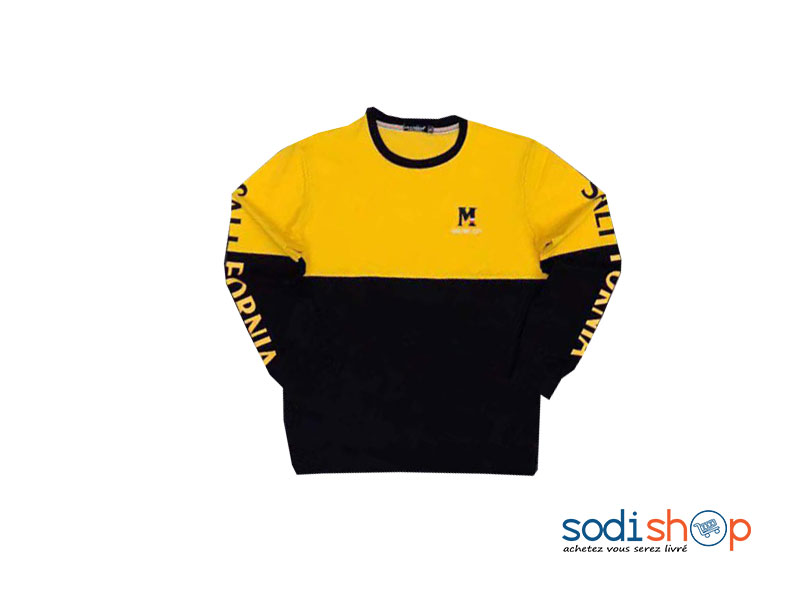 Pull en Coton Manches Longues - Couleur Jaune Noir BJ00100