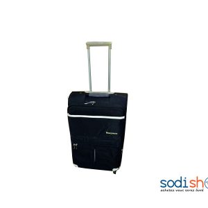 Valise de Voyage Coque Souple avec Poignée de Traction - Couleur Noir Modèle Moyen SS0086
