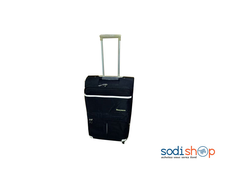 Valise de Voyage Coque Souple avec Poignée de Traction - Couleur Noir Modèle Moyen SS0086