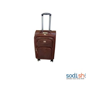 Valise à Roulettes Coque Souple avec Poignée de Traction - Couleur Marron Petit Modèle SS0086