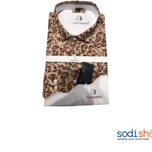 OdinMars Chemise à Fleur Haute Qualité - Couleur Marron Pour Homme BC00103