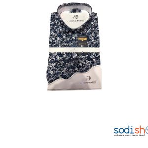 OdinMars Chemise Homme Motif Floral - Couleur Bleu Blanc BC00103
