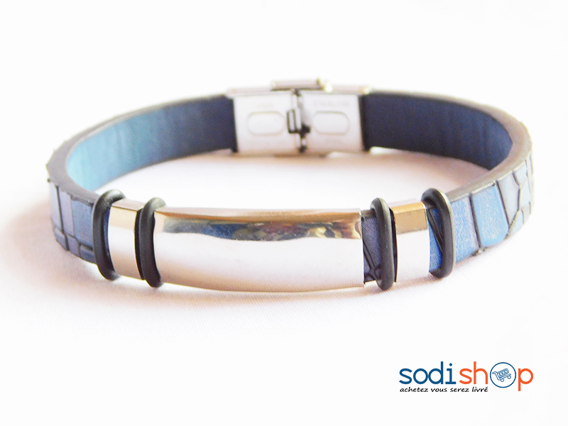 Bracelet en Caoutchouc Pour Femme Couleur Bleue Sodi00