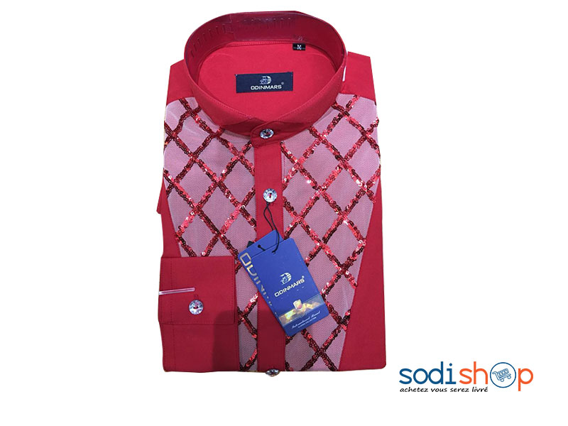 Chemise de Soirée OdinMars - Couleur Rouge Pour Homme BC00103
