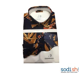 OdinMars Chemise Pour Homme Motif Floral - Couleur Bleu Marron BC00103