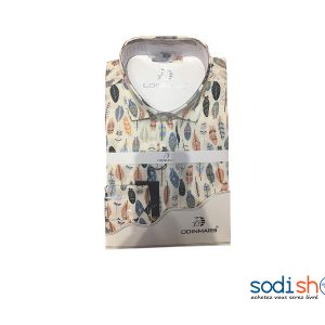 OdinMars Chemise à Motif - Couleur Beige Pour Homme BC00103