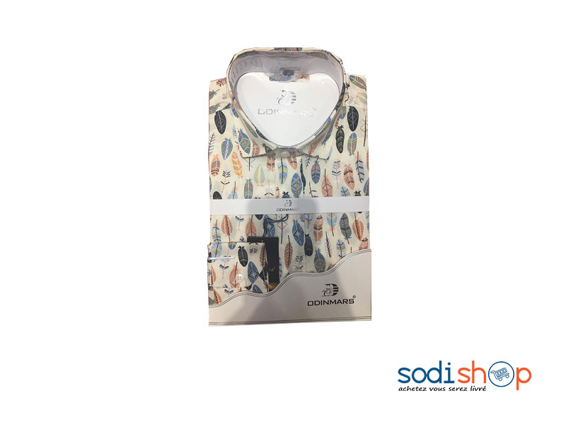 OdinMars Chemise à Motif - Couleur Beige Pour Homme BC00103