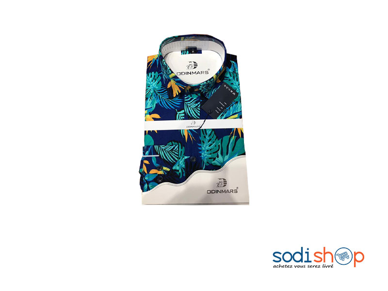 Chemise OdinMars Motif Floral - Couleur Bleu Pour Homme BC00103