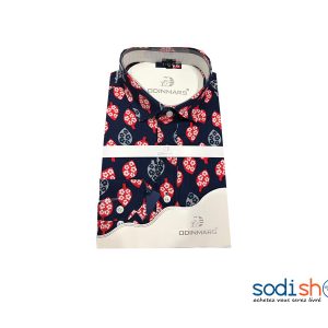 OdinMars Chemise à Motif - Couleur Bleu Rouge Pour Homme BC00103