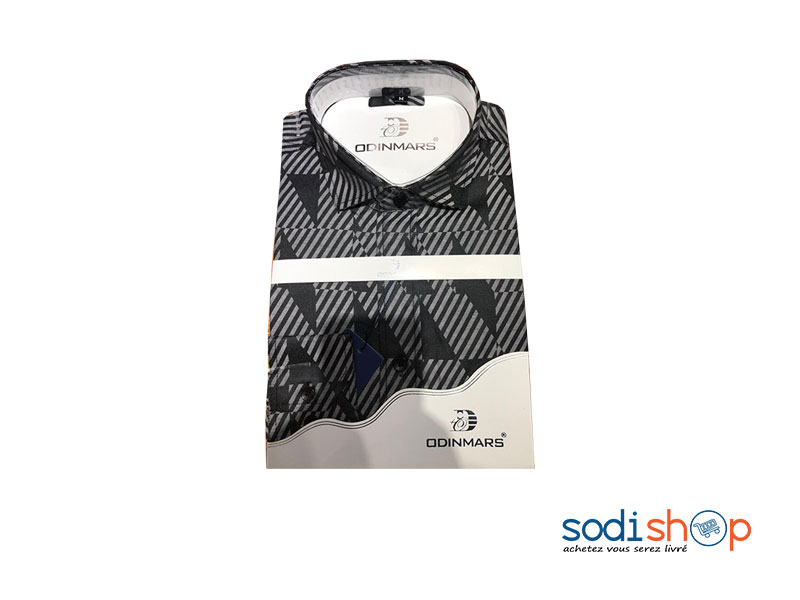 OdinMars Chemise Pour Homme - Couleur Gris Noir BC00103