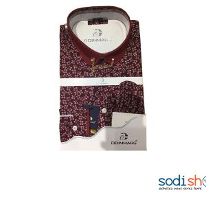 Chemise à Motif OdinMars Haute Qualité - Couleur Bordeaux Pour Homme BC00103