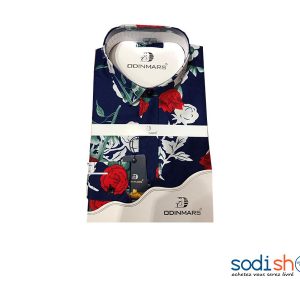 OdinMars Chemise à Fleur Couleur Bleu Blanc - Pour Homme BC00103