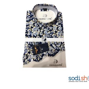 Chemise à Fleur OdinMars - Couleur Bleu Blanc BC00103