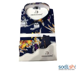 OdinMars Chemise Homme Motif Floral - Couleur Bleu BC00103