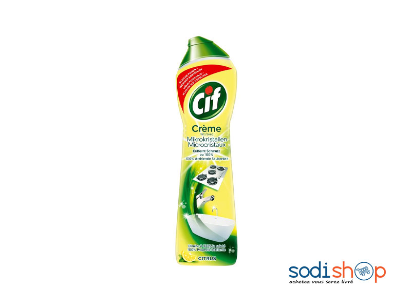 Cif Crème à Récurer Nettoyant Multi-Surface - 100% Brillance Parfum Citron 750ml RD0084
