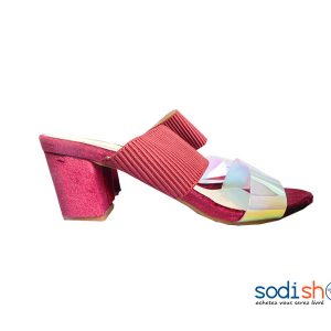 Chaussure à Talon Finition en Velours Couleur Rouge Bordeaux MG00107