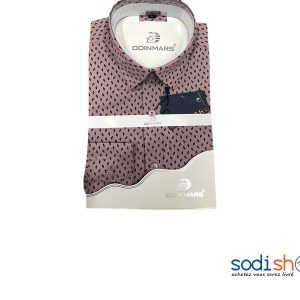 Chemise à Manche Longue Pour Homme Couleur Imprimé Rose et Noire BC00103