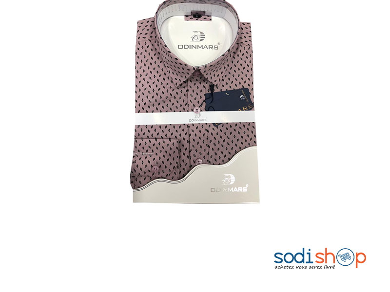 Chemise à Manche Longue Pour Homme Couleur Imprimé Rose et Noire BC00103