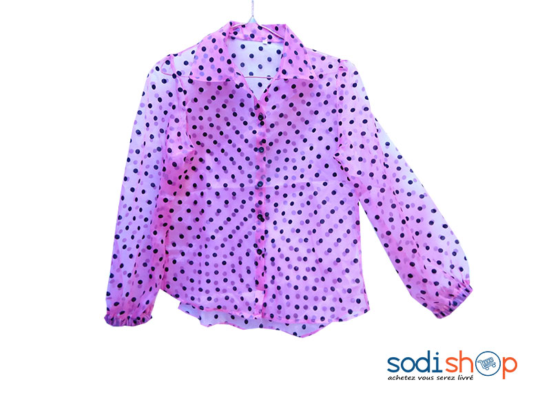 Chemisier Vêtement Femme Imprimé à Pois Couleur Rose KT00102